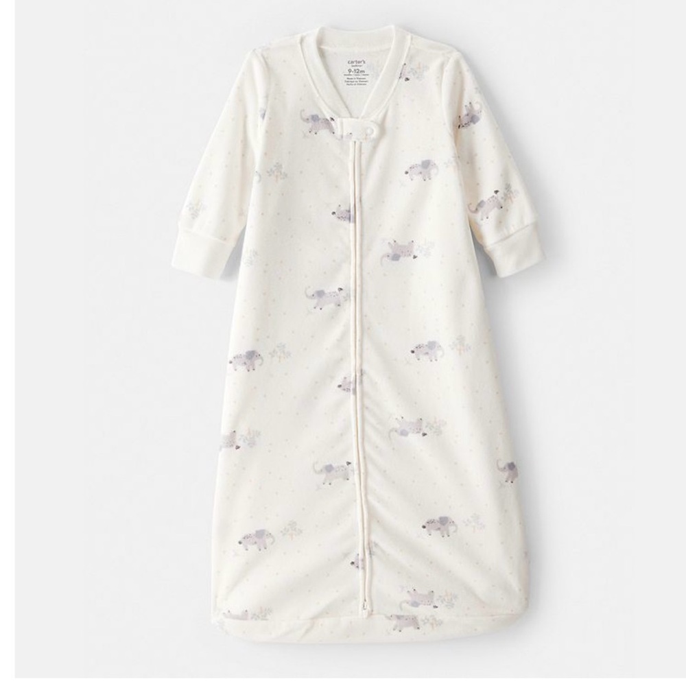 Carter's White Sleep Sack with Animal Print